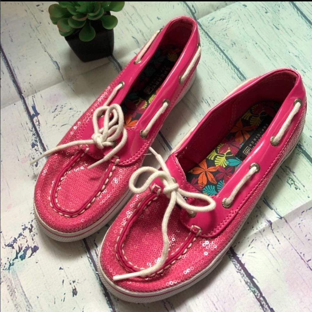 Sperry TOPSIDERS pink boat shoes, - Picture 3 of 9